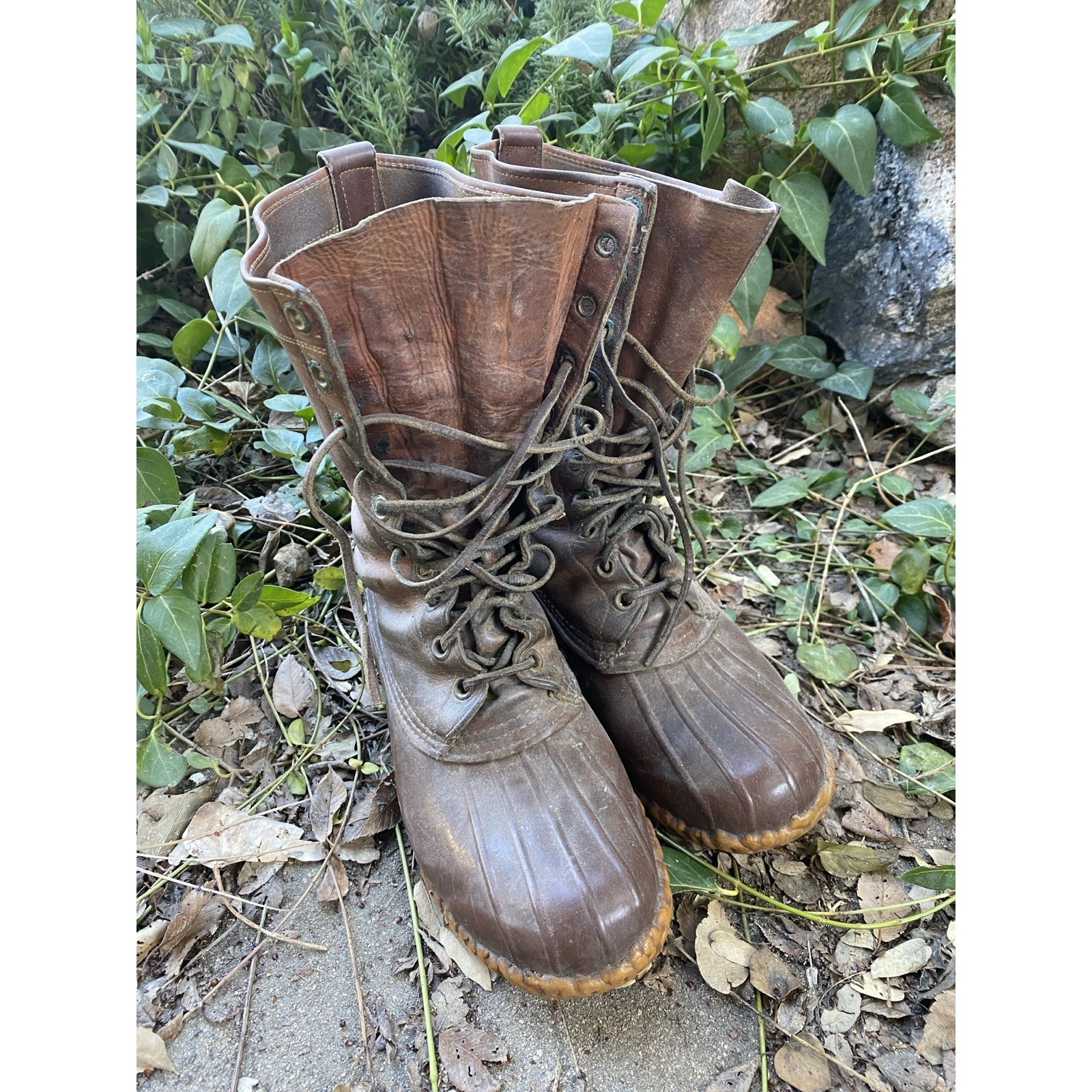 Vintage Ll Bean Duck Boots "Maine Hunting Shoe" Size 9 Ff 40s 50s